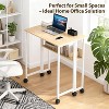 24.8" Folding Rolling Desk with Storage Shelf, Space-Saving Foldable Computer Table on Wheels Sturdy Steel Frame, Portable Sofa Table - 2 of 4