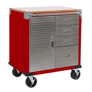 Seville Classics UltraHD 4-Drawer Cabinet with Wood Top, 28" x 25" x 34.5" - 1 of 4