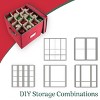 Christmas Decor Storage Box - Red Oxford Canvas Ornament Cube Chest With 64 Compartment Dividers, Riveted Handles, and Lid by Elf Stor - 4 of 4