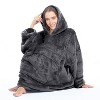 Solaris Women Flannel Blanket Hoodie Oversized Sweatshirt, Wearable Fleece Blanket Woman, Valentine’s Day Gift for Her - 4 of 4