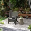 Patio Adirondack Chair with Rattan Wicker, Soft Cushions, Tall Curved Backrest for Deck or Garden - 2 of 4