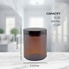 Cornucopia Brands 8oz / 9oz Glass Cosmetic Jars w/ Black Plastic Lids; Straight Sided for Body Butter, Creams, Scrubs - 3 of 4