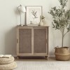 HOMLUX Rattan Buffet Sideboard Kitchen Cupboard Coffee Bar Cabinet w/Shelf & Sliding Door - 3 of 4