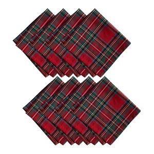 Elrene Stowe Tartan Holiday Plaid Cotton Napkins, Set of 8 - Elrene Home Fashions - 1 of 2