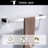 ChicFurnit Bathroom Towel Holder 5 Piece Wall Mounted Stainless Steel Set for Modern Bathrooms, Silver, 24.33"*6.14"*3.23" - 4 of 4