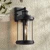 John Timberland Stan Modern Industrial Outdoor Wall Light Fixture Textured Black 15" Clear Glass for Post Exterior Barn Deck House Porch Yard Patio - 2 of 4