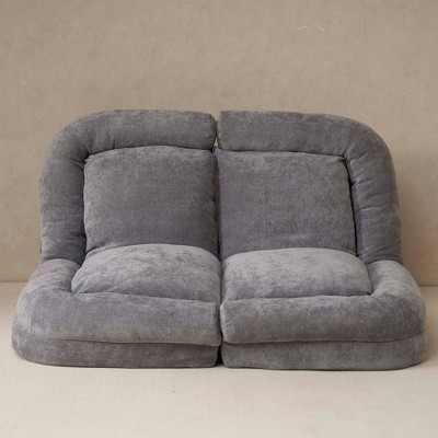 GlasFlength Bean Bag seats, Stylish and Comfortable Seating for Every Home, Contemporary, Classic Modern Designs, Gray,63.7”*59.8”*31.1"
