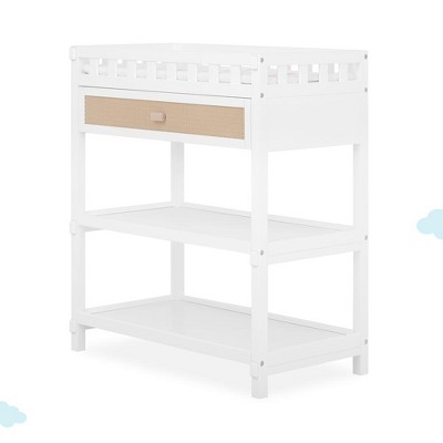 White and Natural Pine Changing Table with Drawers