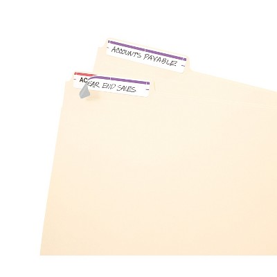 Avery Easy Peel Permanent File Folder Labels, White and Purple, 252 Pack