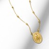 Ross-Simons Italian 18kt Gold Over Sterling Miraculous Medal Beaded Station Necklace - 4 of 4