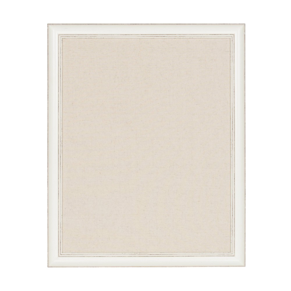 Photos - Dry Erase Board / Flipchart 23" x 29" Macon Framed Linen Fabric Pinboard White - Kate and Laurel