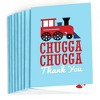 Big Dot of Happiness Railroad Party Crossing - Steam Train Birthday Party or Baby Shower Thank You Cards (8 count) - 2 of 4