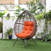 Outsunny Patio Wicker Lounge Chair with Soft Cushion, Outdoor/Indoor PE Rattan Egg Teardrop Cuddle Chair with Height Adjustable Knob for Garden - 2 of 4