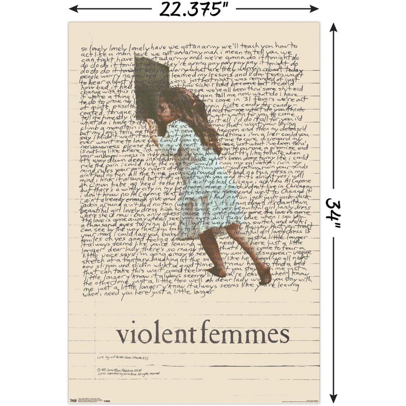 Trends International VIolent Femmes - Lyric Girl Tea Towel Unframed Wall Poster Prints, 3 of 7