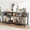 Homhougo 65'' TV Stand for TV up to 65 Inches, Entertainment Center with Open Storage Shelves Brown - 4 of 4