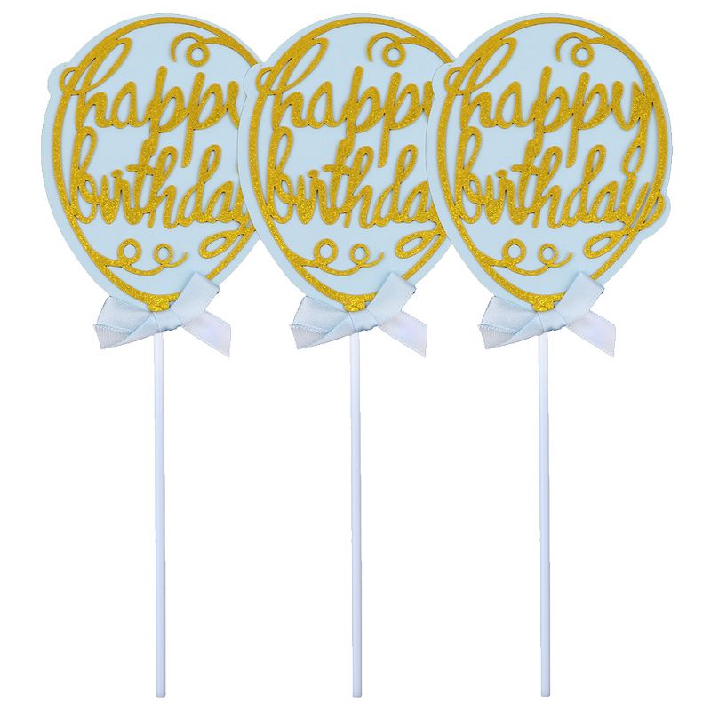 O'Creme 'Happy Birthday' Balloon Cake Toppers, Pack of 3, 2 of 3