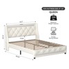 Sapphtopaz Upholstered Bed Frame with Diamond Tufted Headboard Platform Bed with Charging Ports&LED for Bedroom,No Box Spring Needed - 4 of 4