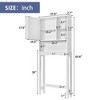 Toilet Organizer with Adjustable Shelf, Freestanding Cabinet with Shutter Door and Open Storage Space for Bathroom White - 3 of 4