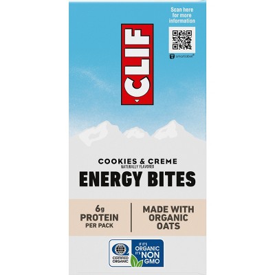 CLIF Bar Plant Based Energy Bites Cookies & Creme Made with Organic Oats - 6g Protein - 9.7oz/5ct