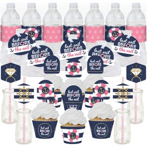 Big Dot of Happiness Last Sail Before The Veil - Nautical Bachelorette and Bridal Shower Favors and Cupcake Kit - Fabulous Favor Party Pack - 100 Pc - 1 of 4