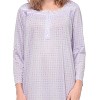 Casual Nights Women's Long Sleeve Pointelle Embroidered/Square Neck Nighgown - 4 of 4