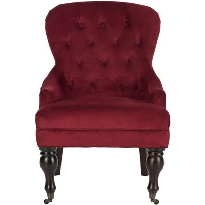 Falcon Tufted Arm Chair - Red Velvet - Safavieh : Target