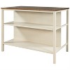 LunaLulinlk Solid Wood Rustic 45" Stationary Kitchen Island with 2 Open Shelves for Small Places,Walnut+Cream White - 4 of 4