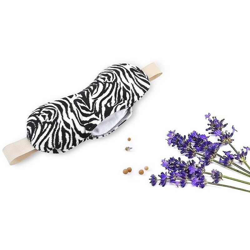 FOMI Heated Microwavable Eye Mask - Lavender Scrented, Clay Bead Filling, Zebra Design, 3 of 5