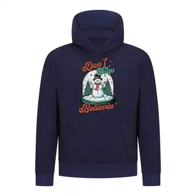 Everyday Kids Christmas Collection Don’t Stop Believin’ Pullover Hoodie – Holiday Snowman Sweatshirt