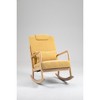 Rocking Chair Upholstered Fabric Rocking Armchair Indoor with High Backrest, Glider Chairs and Lumbar Pillow - 2 of 3