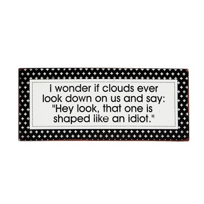 VIP Metal 12 in. White Funny Clouds Shapes Sign