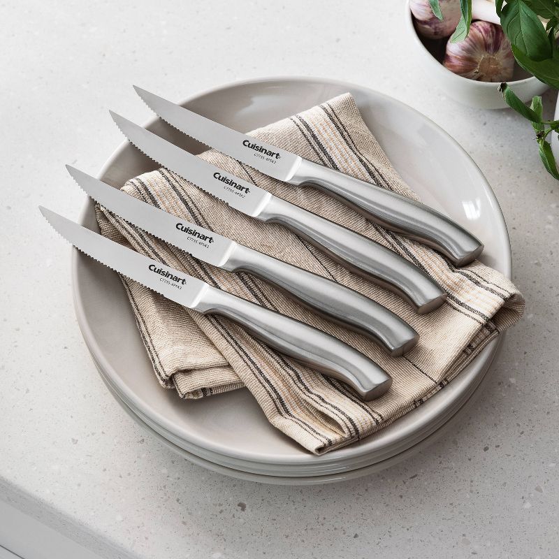 Cuisinart  4pc Stainless Steel Hollow Handle Steak Knife Set Silver, 4 of 7