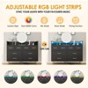 Homhougo Dresser for Bedroom with LED Light & Charging Station, 8 Drawers Wooden Dressers with Open Space Black - 4 of 4