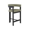 Meridian Furniture,Romeo Olive Green Vegan Leather Counter Stool, Set of 2 - 3 of 4