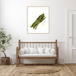 Amanti Art Veggie Sketch plain I-Asparagus by Marcy Chapman Wood Framed Wall Art Print - 1 of 4
