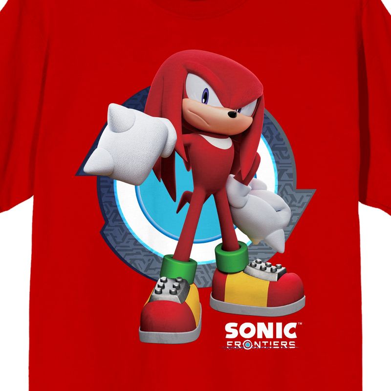 Sonic Frontiers Videogame Knuckles the Echidna Men's Red Short Sleeve Crew Neck Tee, 2 of 4