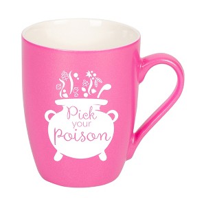 Elanze Designs Pick Your Poison Princess Pink 10 ounce New Bone China Coffee Cup Mug - 1 of 4