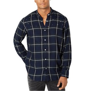 I.N.C International Concepts Mens Star Studded Button Up Shirt, Blue, Small - 1 of 1