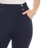 Women's Super Soft Elastic Waistband Scuba Pants - White Mark - 4 of 4