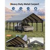 13'x26'x11' Oversized Metal Carport, Steel Heavy Duty Carport for All-Weather, Permanent Shelter for Boats, Pickup Trucks, and Tractors, N.W. 780 Lbs - 4 of 4