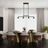 LNC Wresdeeg 4-Light  34.4" Modern Linear Kitchen Island Pendant Lights, Black with Clear Cylinder Glass - 4 of 4