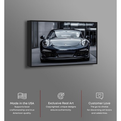 Classy Black Car Canvas Wall Art with Black Frame, 46" x 31"