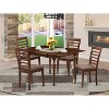 Kitchen Dinette Set 5 Piece Wood Table & Chairs - Drop Leaf Dining Set Mahogany Finish - 2 of 4