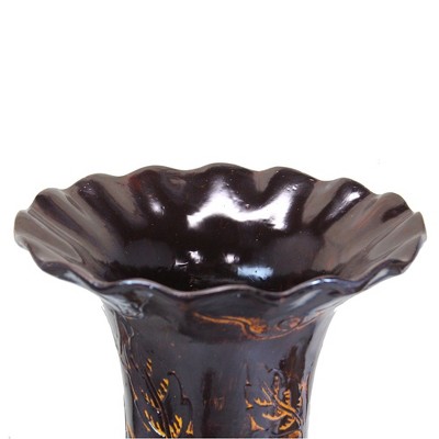 Traditional Brown Trumpet Shaped 36" Plastic Floor Vase