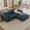 78.8" Corduroy Cloud Feather-filled L-Shaped Sectional Sofa with Deep Seat, Double-Layer Design, Removable Cushions, No Assembly, and DIY Combination - 3 of 4