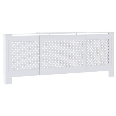 vidaXL Modern White MDF Radiator Cover with Adjustable Length and Storage Space - Ultra Durable Cabinet for Radiator Concealment and Display