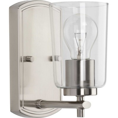 Adley Black Steel Wall Sconce with Clear Glass Shade