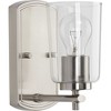 Progress Lighting Adley 1-Light Bath Wall Light, Brushed Nickel, Clear Glass Shade - 3 of 4