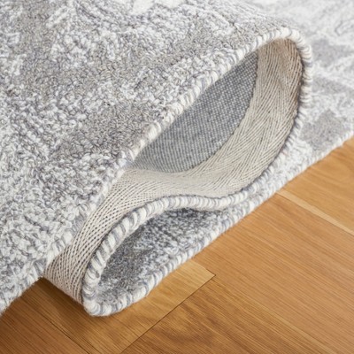 Ivory and Gray Hand-Tufted Wool Runner Rug