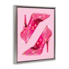 Stupell Industries Pink Glam Logo Shoes Black Floater Framed Canvas Wall Art - 3 of 4